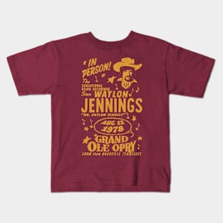 Waylon Jennings Grand Ole Opry 1978 Kids T-Shirt